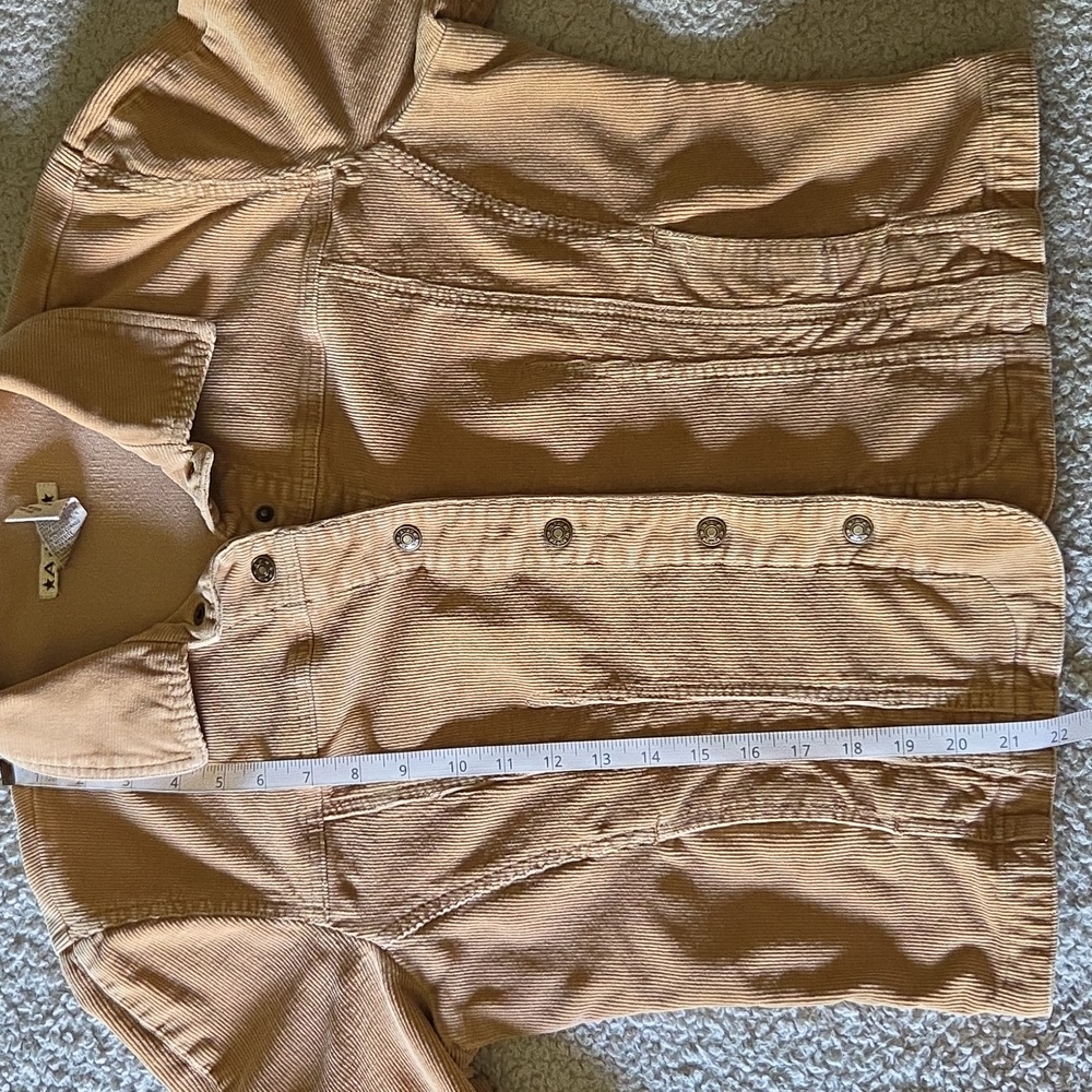 Vintage Y2K Western Cropped Contoured Corduroy Snap Button Mock Neck Jacket - Picture 12 of 13